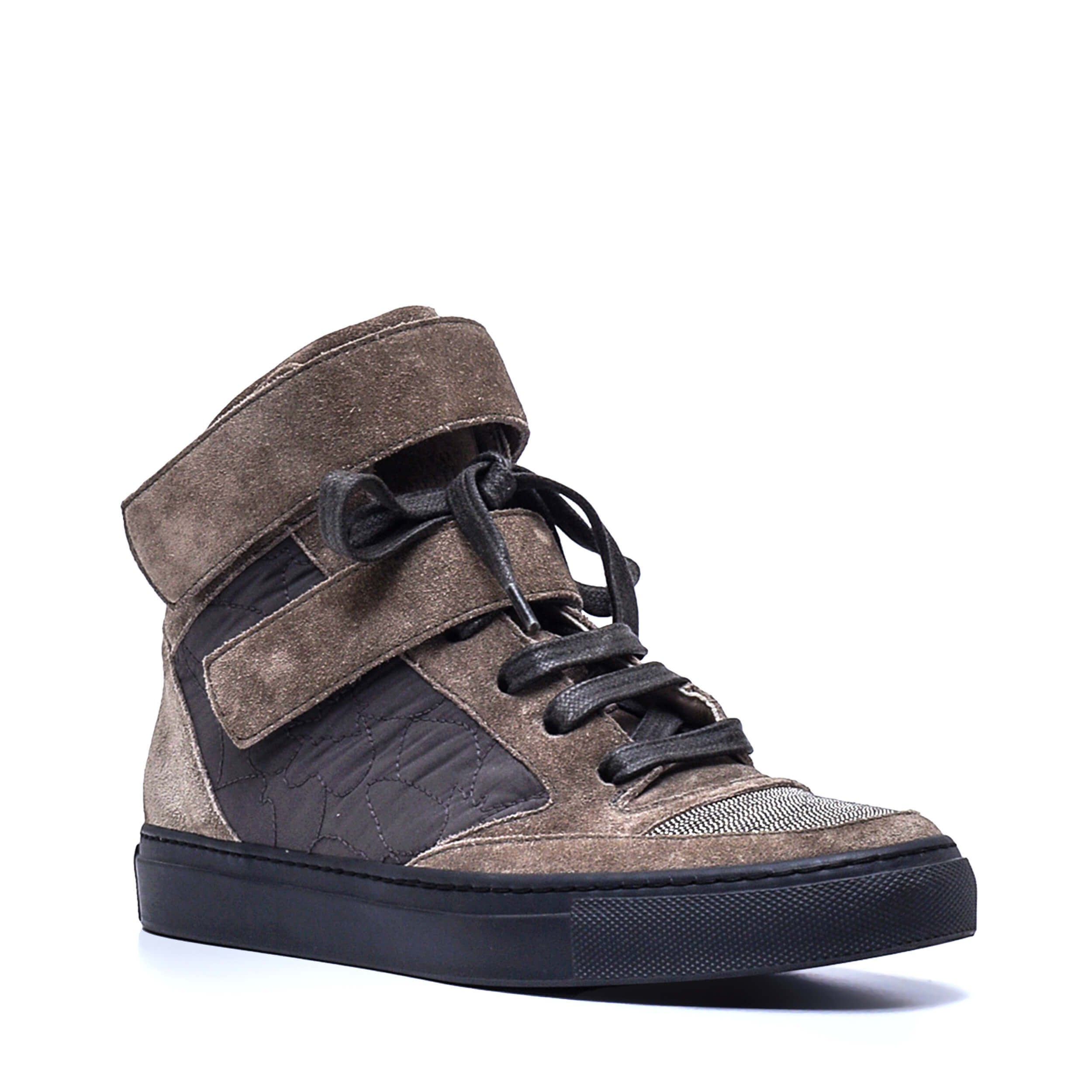 Brunello Cucinelli - Grey Suede Icon Stone Ankle Sneakers /  37